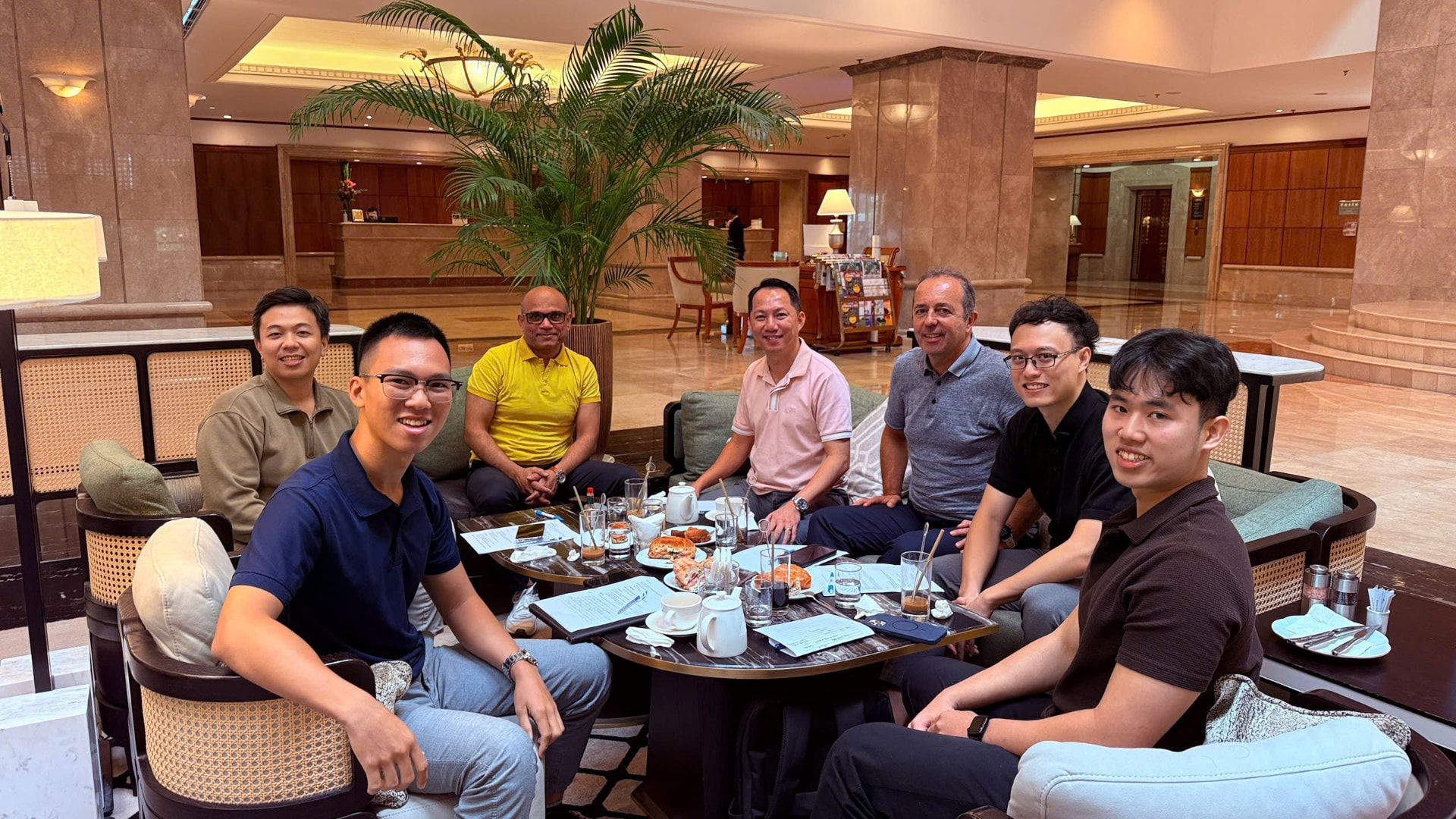 Build Wyze founders meeting in a hotel lounge